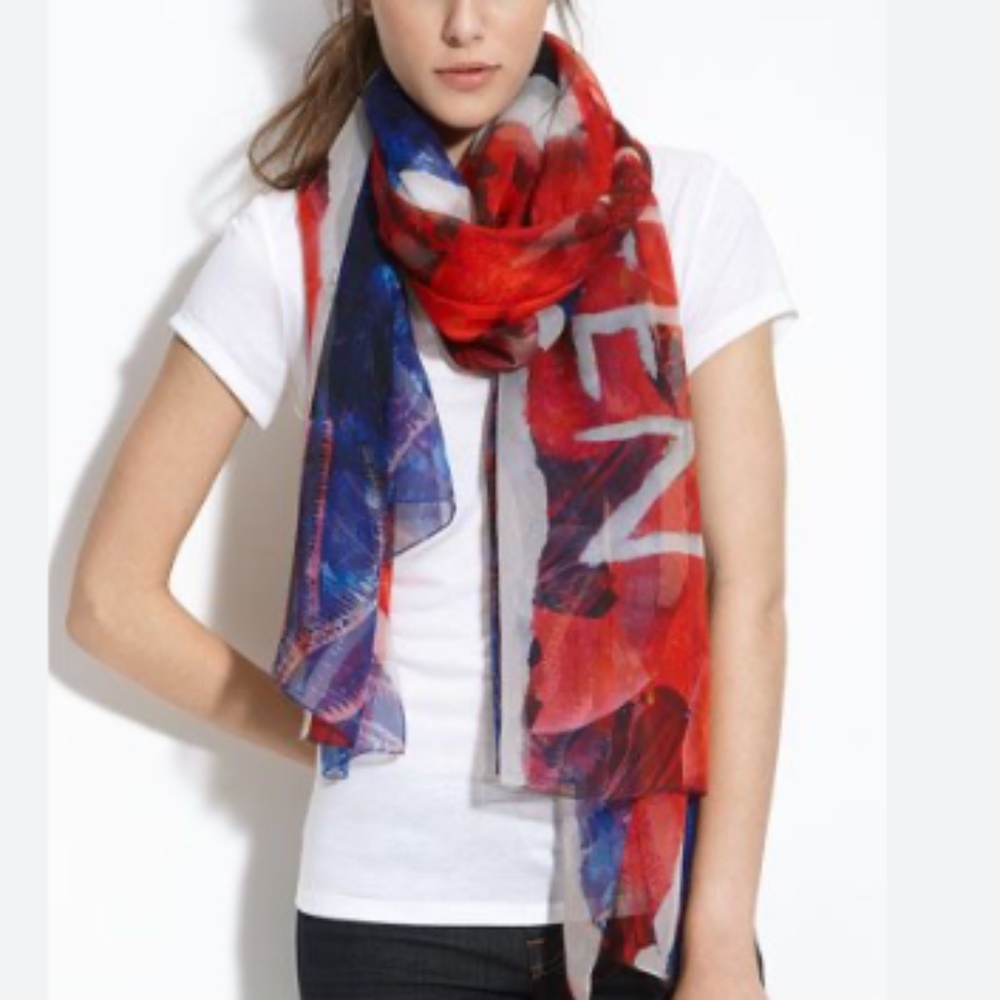 Alexander McQueen God Save McQueen Union Jack Silk Scarf